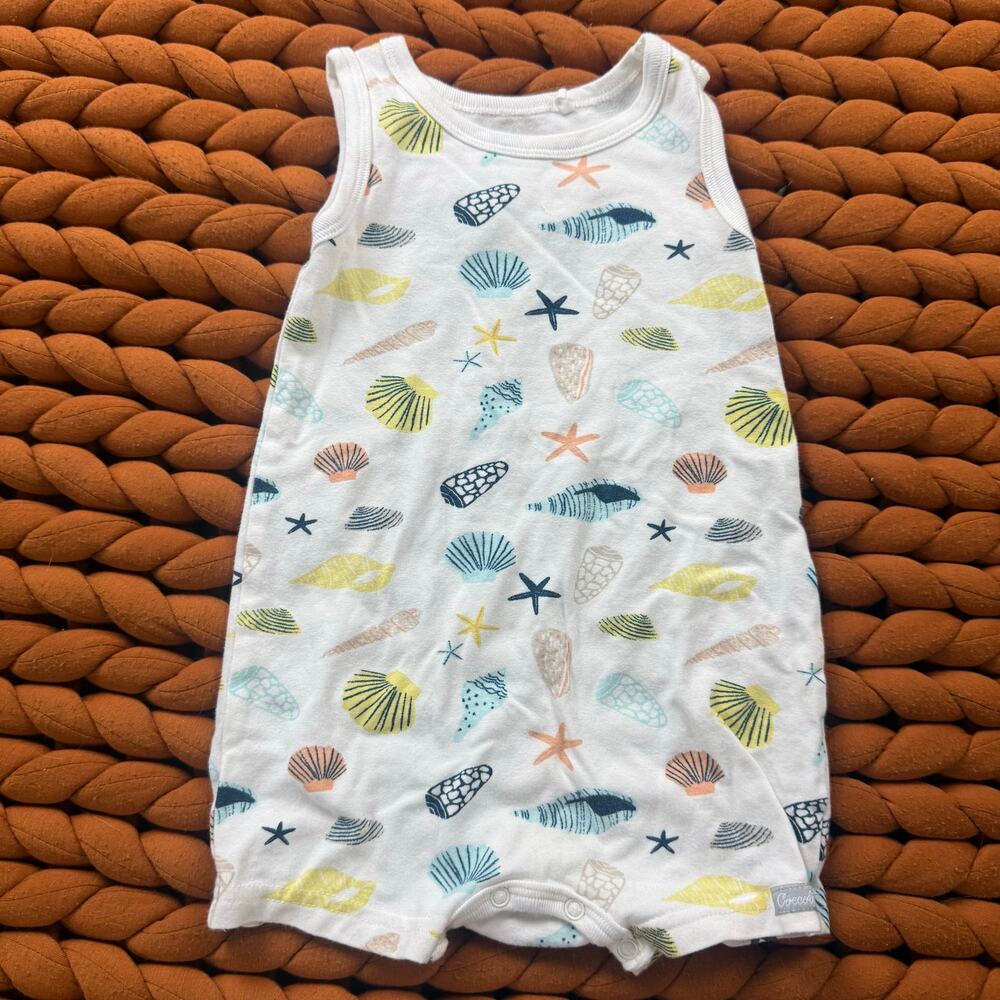 Coccoli 9 Months Romper Ocean Seashells Starfish One Piece Outfit Baby Girl Boy
